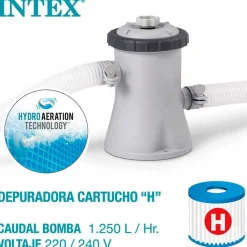 Piscina redonda hinchable Easy Set Intex 1942L con depuradora azul Ø244x61 cm