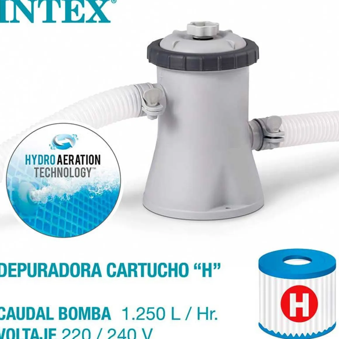Piscina redonda hinchable Easy Set Intex 1942L con depuradora azul Ø244x61 cm