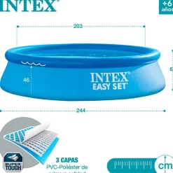 Piscina redonda hinchable Easy Set Intex 1942L con depuradora azul Ø244x61 cm