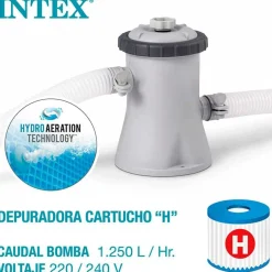 Piscina redonda hinchable Easy Set Intex 1942L con depuradora azul Ø244x61 cm