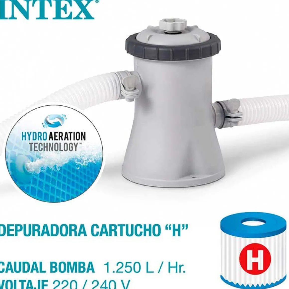 Piscina redonda hinchable Easy Set Intex 1942L con depuradora azul Ø244x61 cm