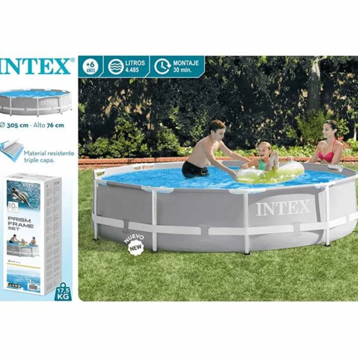 Piscina redonda Prism Frame Intex 26700NP +6A 4485L Ø305x76 cm