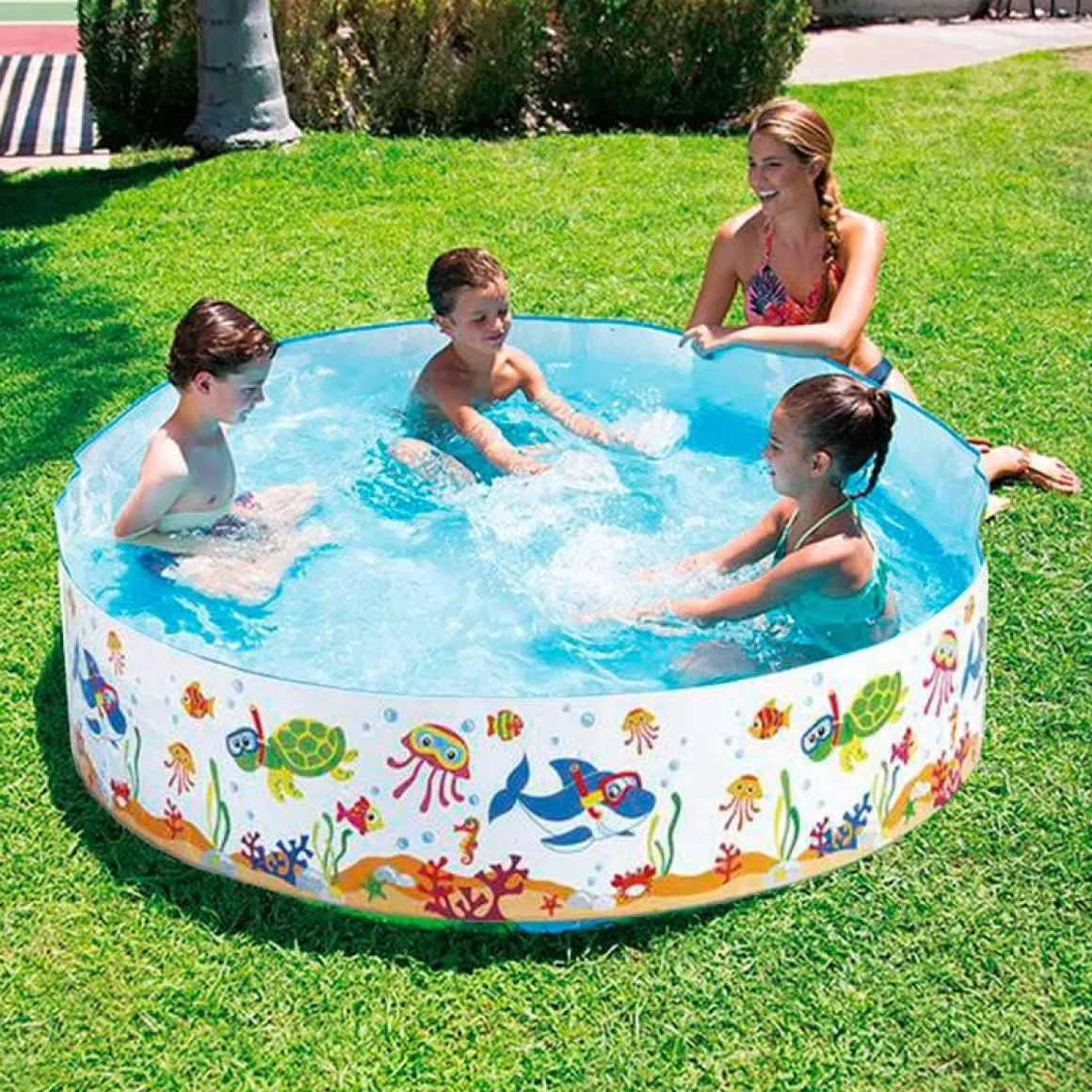 Piscina rígida infantil Summer Waves 300L +3A estampado animal Ø183x38 cm