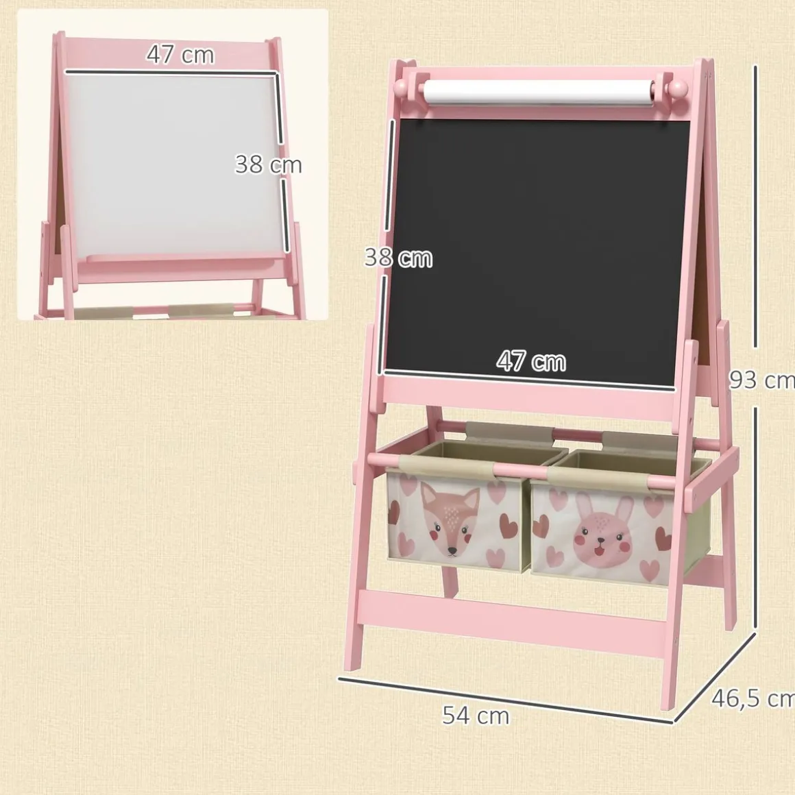 Pizarra infantil Forest Aiyaplay 3 en 1 93x54x46,5 cm