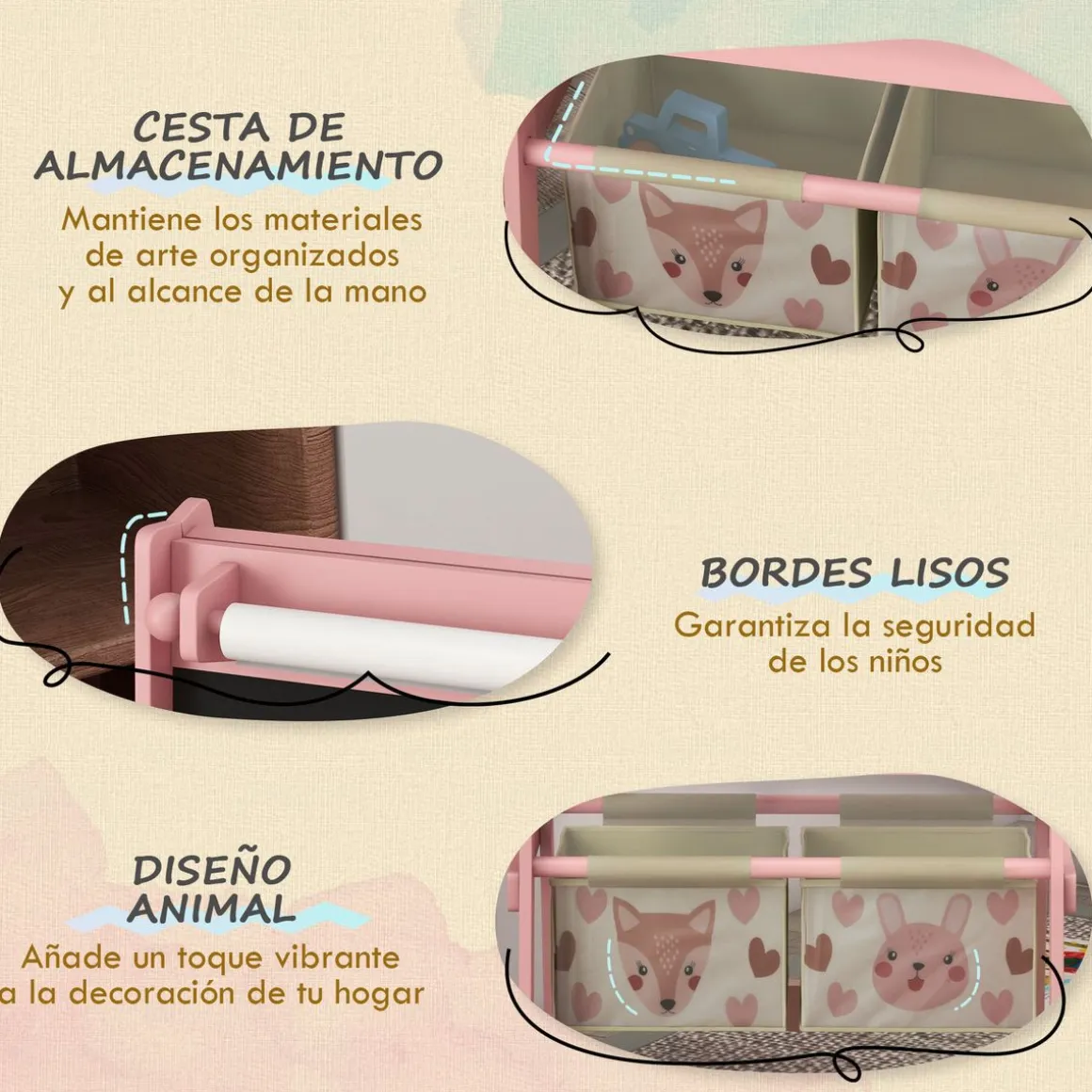 Pizarra infantil Forest Aiyaplay 3 en 1 93x54x46,5 cm