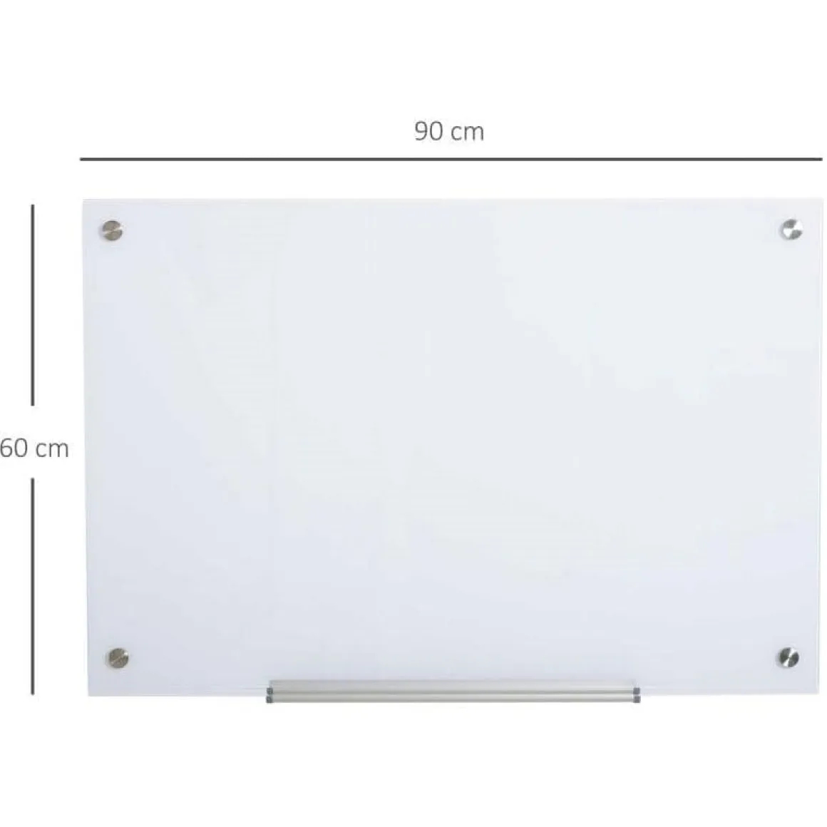 Pizarra magnética Vinsetto con 4 rotuladores+borrador blanco 60x90x0,45 cm