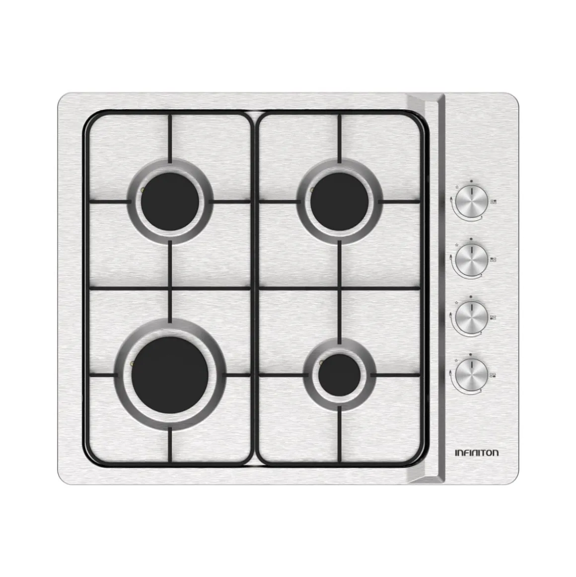 Placa de gas Infiniton GAS4BNAI 4 zonas acero inoxidable 60 cm