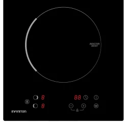 Placa de inducción Infiniton IND-230N 3800 cm 2 zonas 9 niveles control táctil acabado Crystal Black 28,8 cm