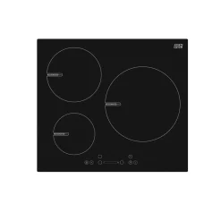 Placa de inducción New Pol NW3IND.K2 3 zonas + temporizador 59 cm negro