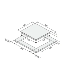 Placa de inducción Svan SIFZ3600 6600W 3 fuegos Flexizone doble negro 59 cm