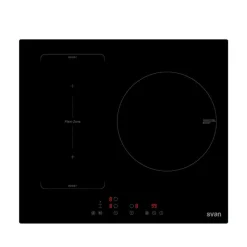 Placa de inducción Svan SIFZ3600 6600W 3 fuegos Flexizone doble negro 59 cm