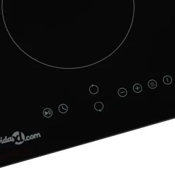 Placa de inducción VidaXL 3500W 2 zonas negro 28,8 cm