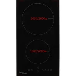 Placa de inducción VidaXL 3500W 2 zonas negro 28,8 cm
