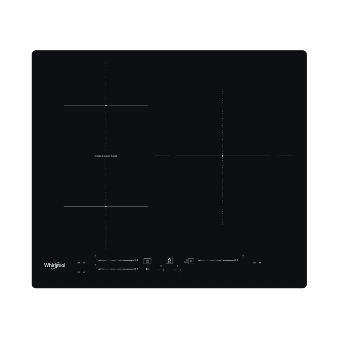 Placa de inducción Whirpool WBS5560NE 7200W 3 zonas negro 59 cm
