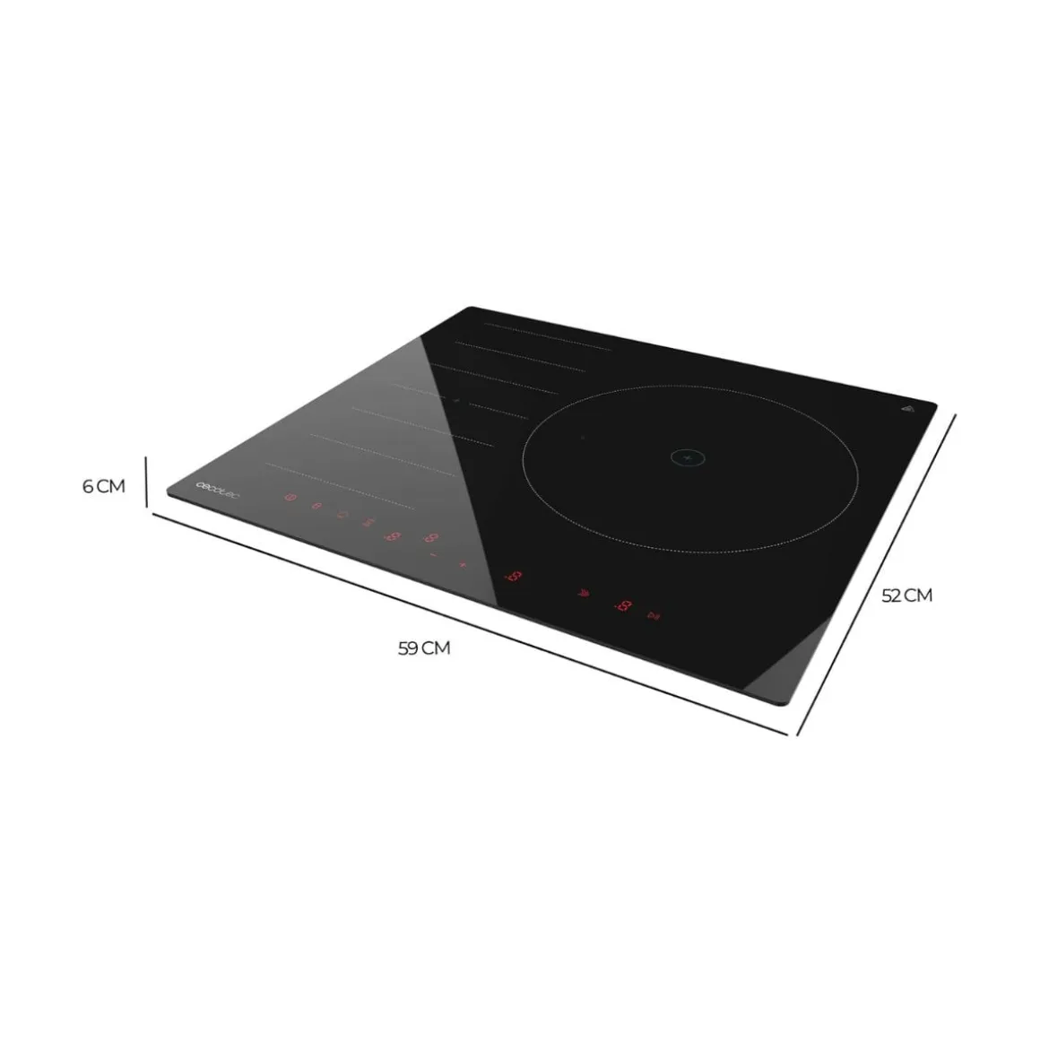 Placa inducción Cecotec Bolero Squad I 3600 7400W 3 zonas 9 potencias negro