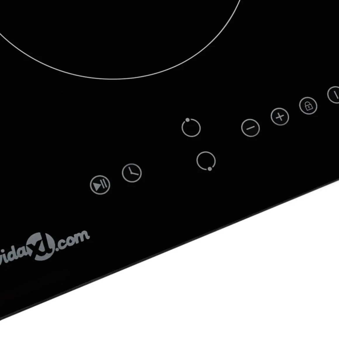 Placa vitrocerámica 2 zonas 3000W táctil negro 28,8 cm
