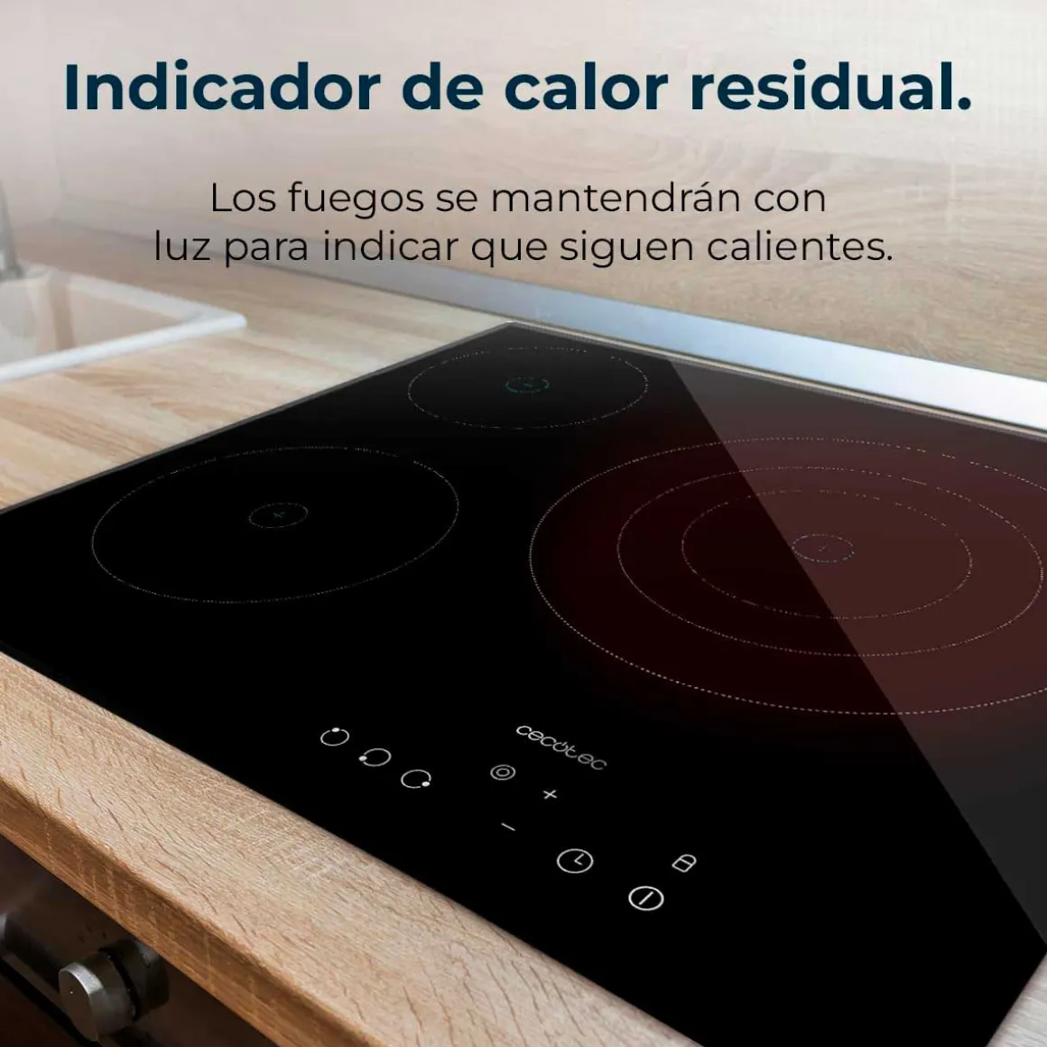 Placa vitrocerámica Cecotec Bolero Squad V 3001 5700W 3 zonas negro 58 cm