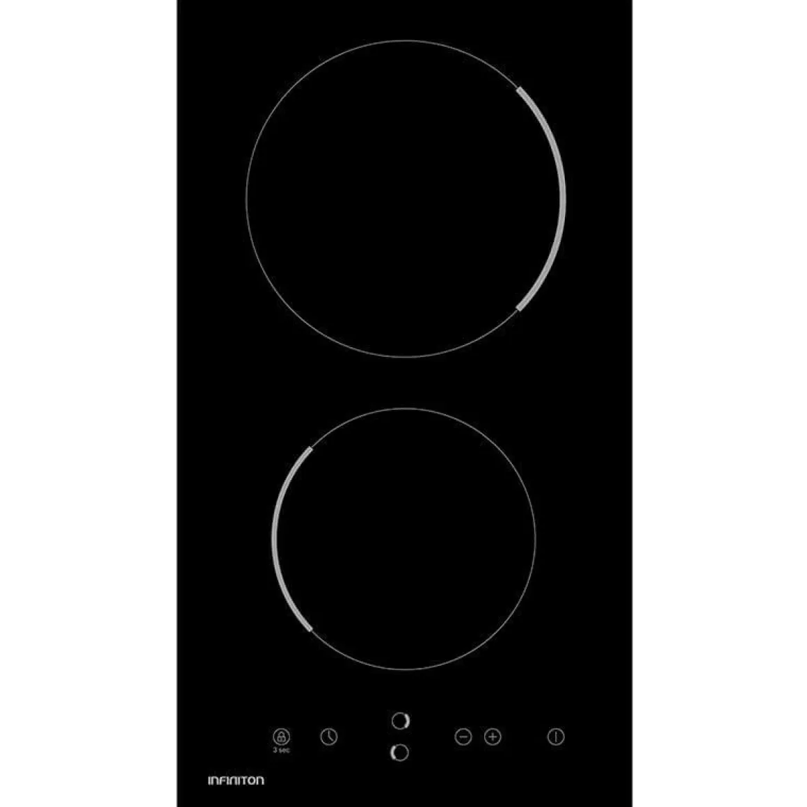 Placa vitrocerámica Infiniton VIT2FBN 2 zonas de cocción 9 niveles de potencia negro