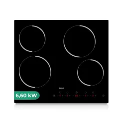 Placa vitrocerámica Svan SV4601 6600W 4 fuegos negro 60 cm