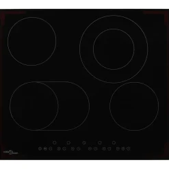Placa vitrocerámica VidaXL 6600W 4 zonas negro 59 cm