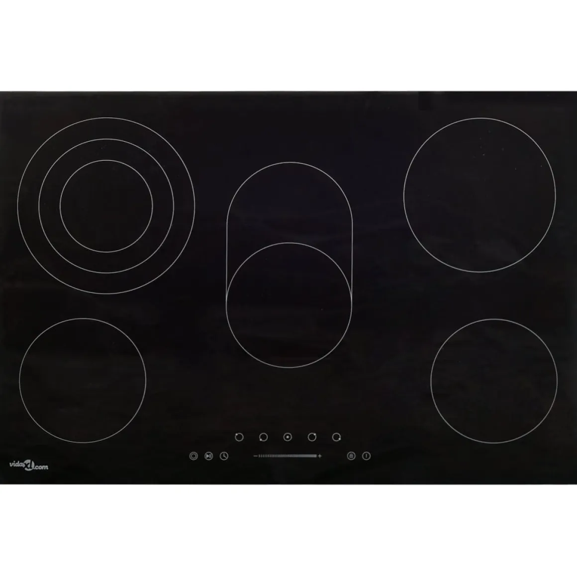 Placa vitrocerámica VidaXL 8500W 5 zonas negro 90 cm