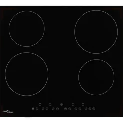 Placa vitrocerámica VidaXL 6000W 4 fuegos negro 59 cm
