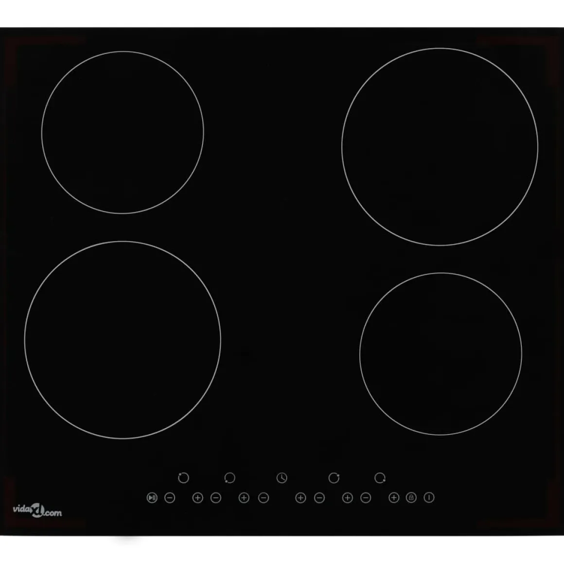 Placa vitrocerámica VidaXL 6000W 4 fuegos negro 59 cm
