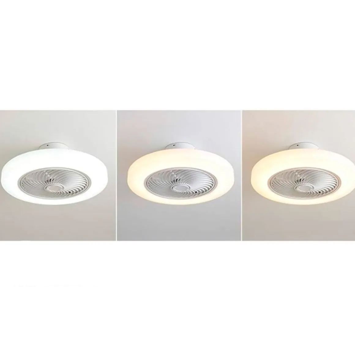 Plafón ventilador Tristán Helios Home 36W luz LED 3 velocidades + control remoto blanco Ø53x22 cm