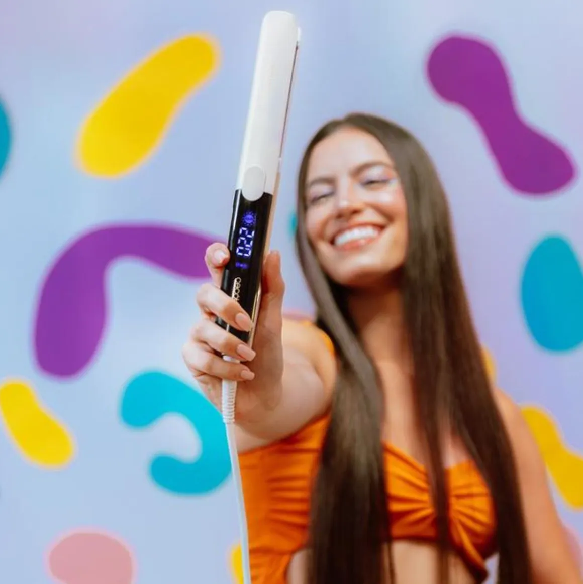 Plancha de pelo Cecotec RitualCare Twerk pantalla LED iMotion blanco