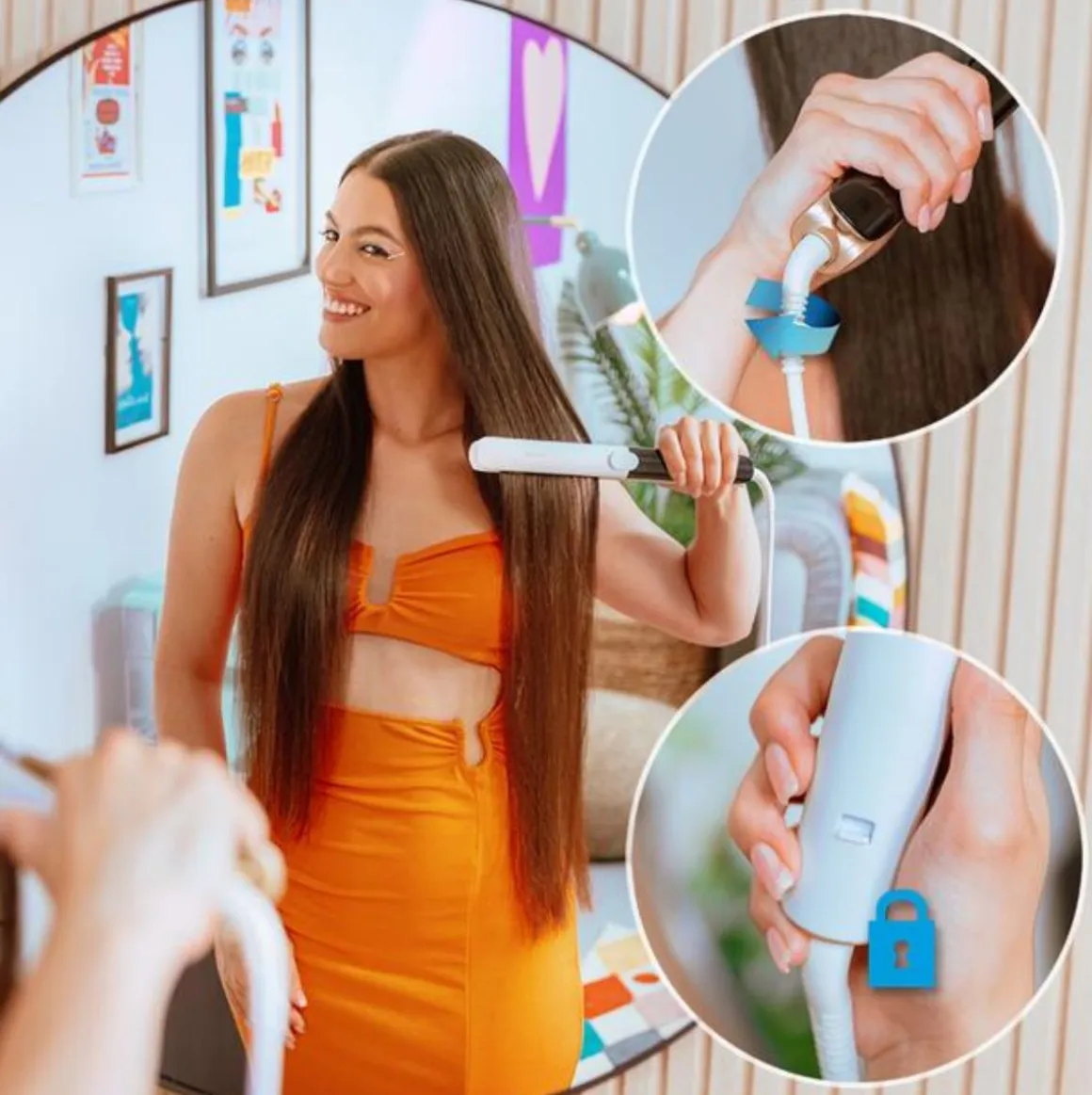 Plancha de pelo Cecotec RitualCare Twerk pantalla LED iMotion blanco