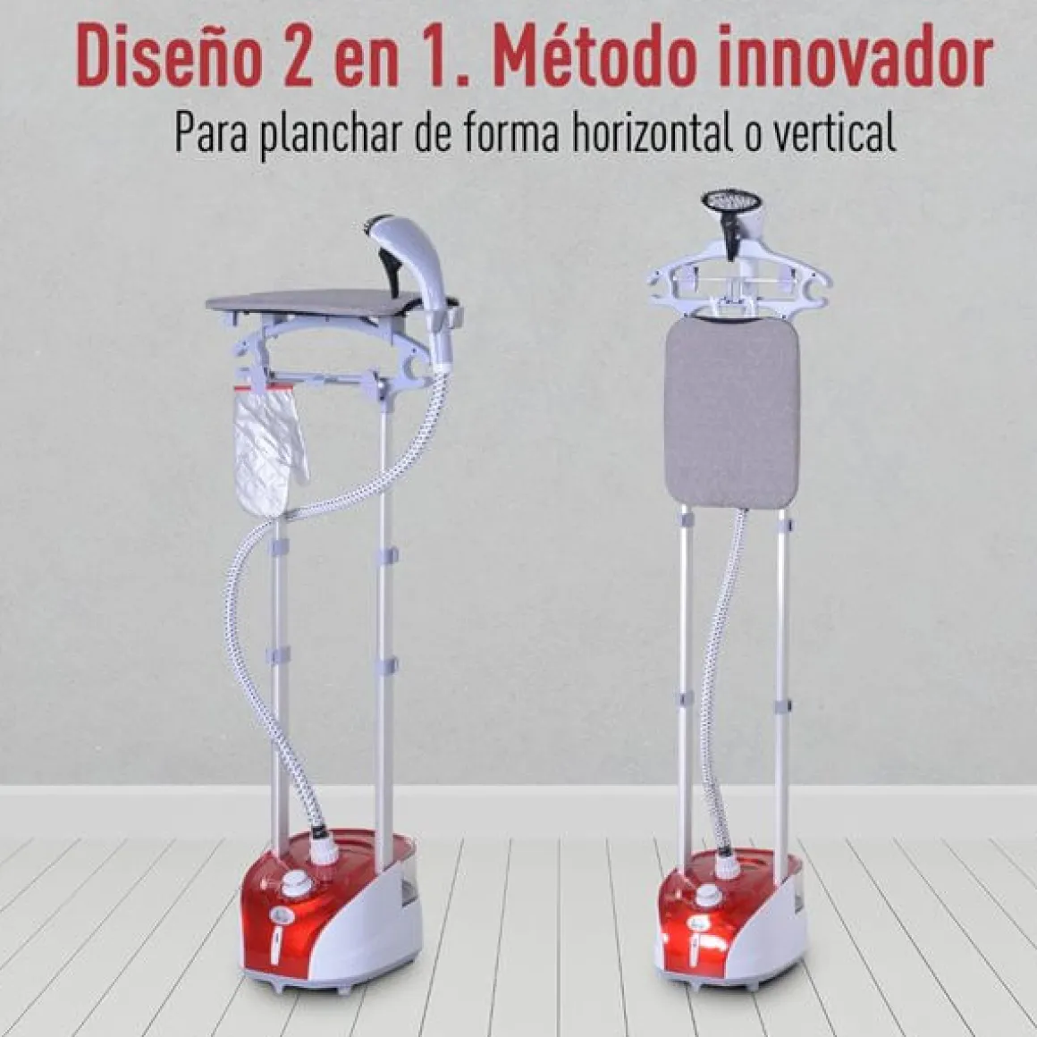 Plancha de vapor vertical Homcom 1800W 2L 11 niveles de temperatura