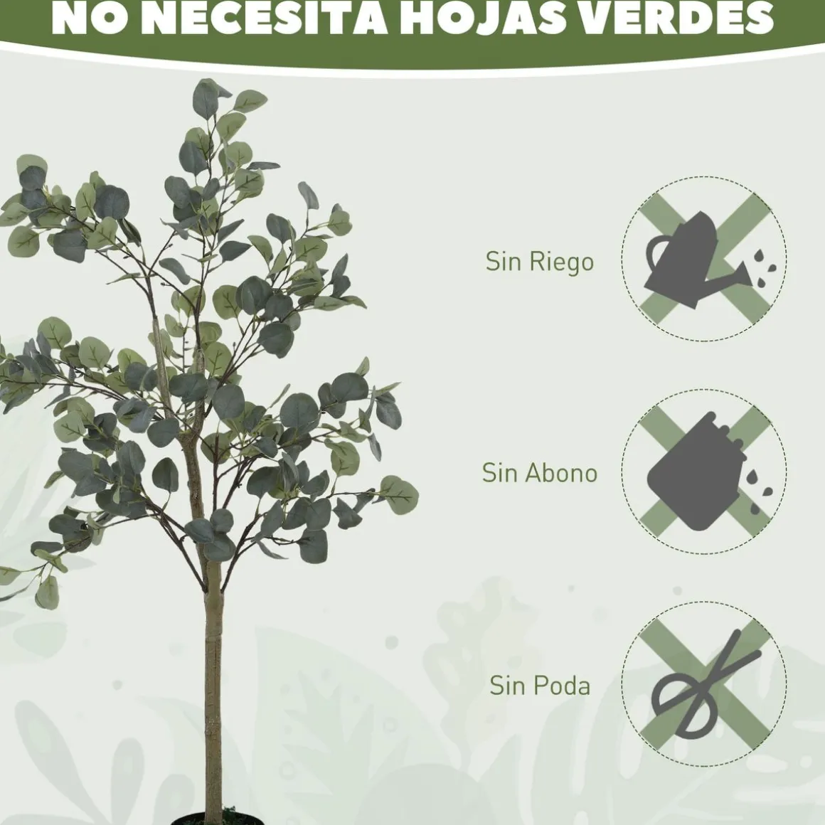 Planta artificial Eucaliptus 230 hojas verde 150 cm