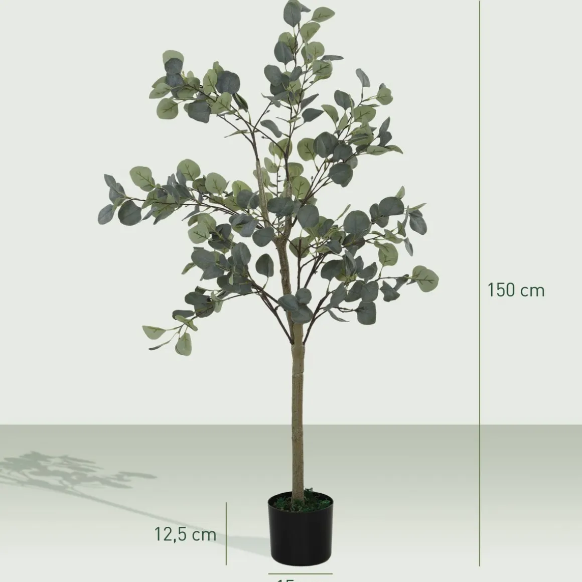 Planta artificial Eucaliptus 230 hojas verde 150 cm