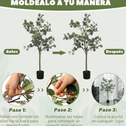 Planta artificial Eucaliptus 230 hojas verde 150 cm