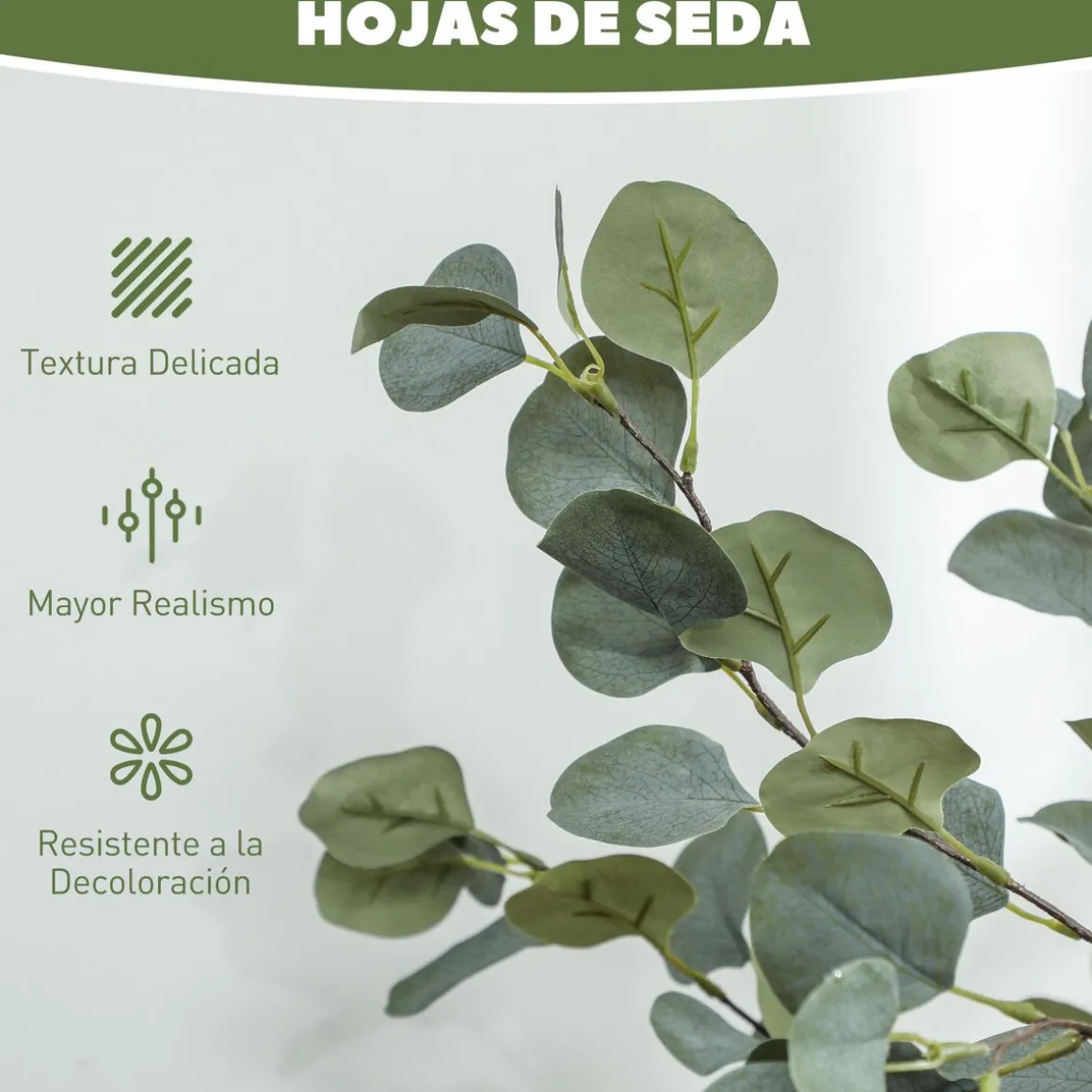 Planta artificial Eucaliptus 230 hojas verde 150 cm