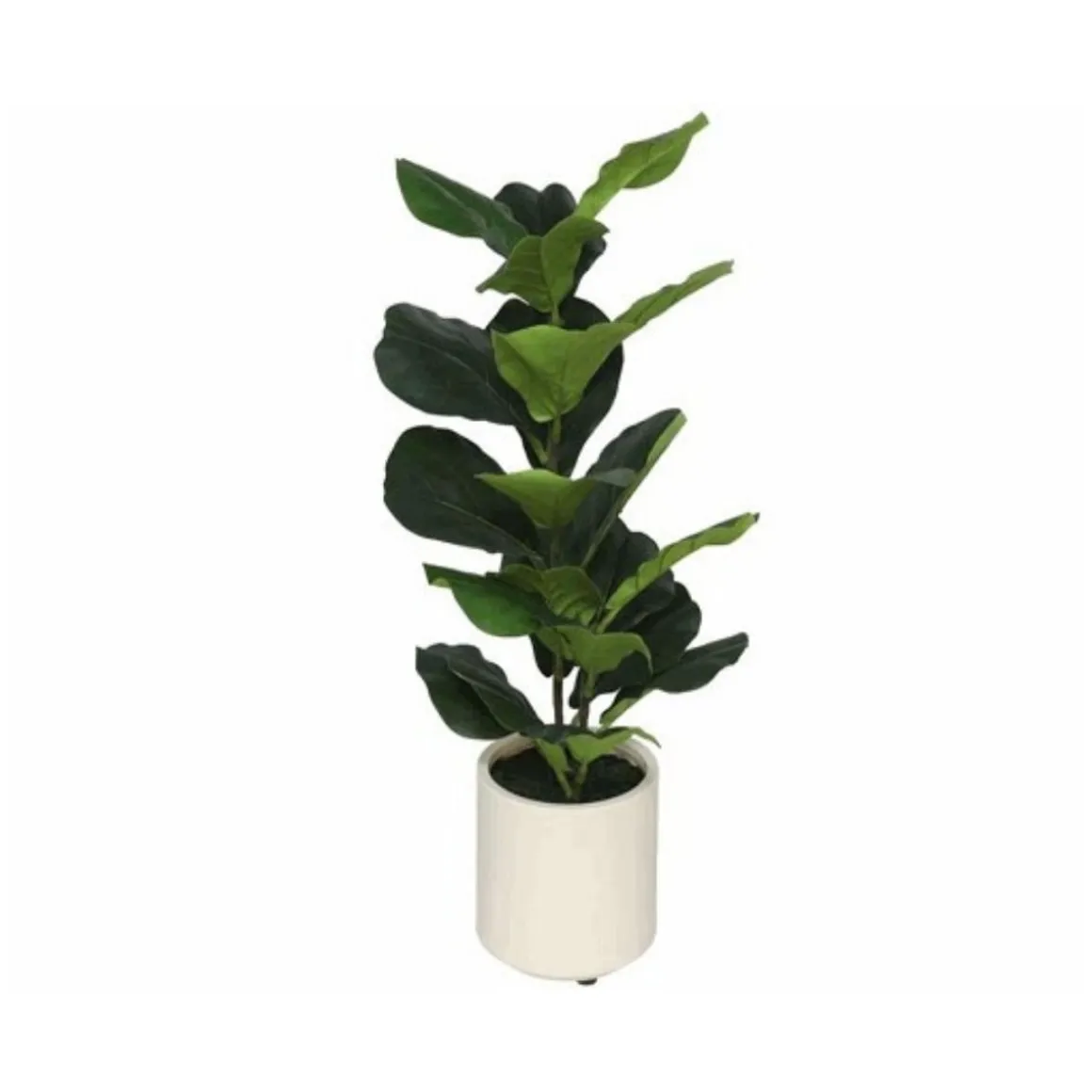 Planta artificial Ficus con macetero verde/blanco 72 cm