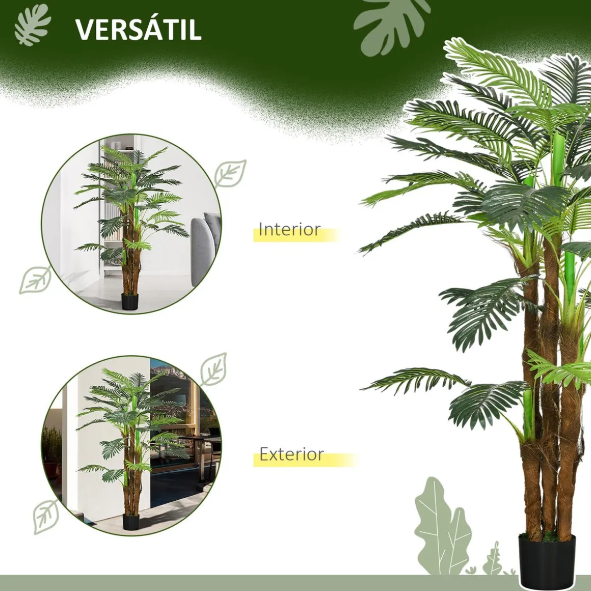 Planta artificial Nostra Homcom ramas ajustables verde 160 cm