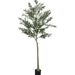 Planta artificial Olivo Homcom 720 hojas + 40 aceitunas verde 180 cm