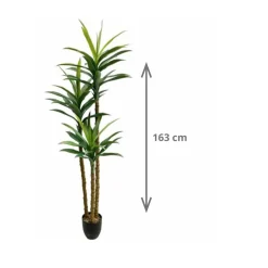 Planta artificial Yucca con macetero verde 163 cm