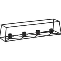 Portavelas Candle 4 huecos negro 9x35 cm