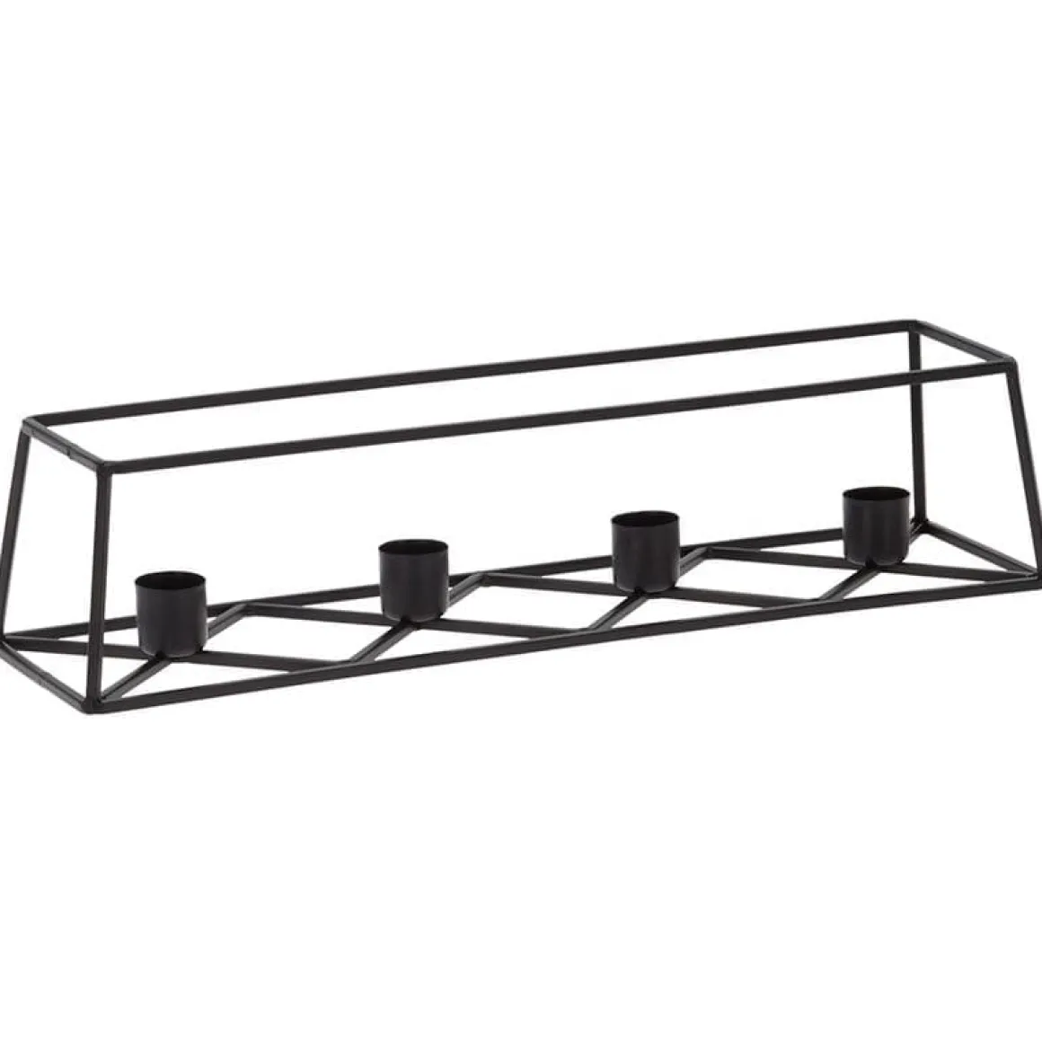 Portavelas Candle 4 huecos negro 9x35 cm