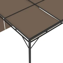 Pérgola Amapola techo corredizo + cortina lateral gris taupe 225x300x300 cm