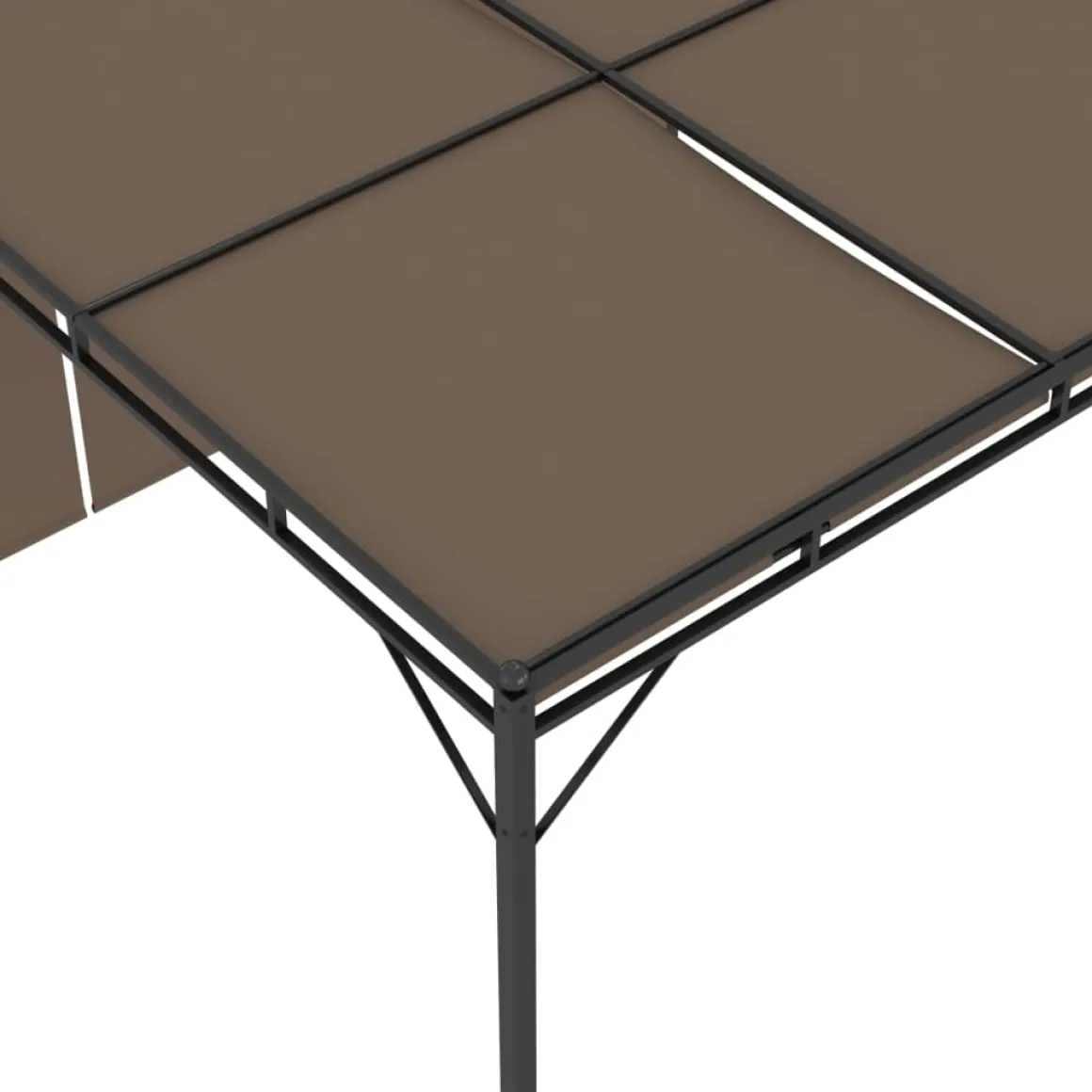 Pérgola Amapola techo corredizo + cortina lateral gris taupe 225x300x300 cm