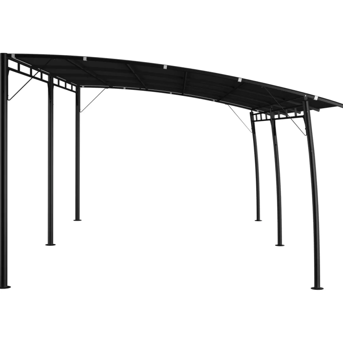 Pérgola Bada para jardín acero negro 255x600x300 cm