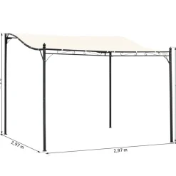 Pérgola Outsunny crema 3x3 M