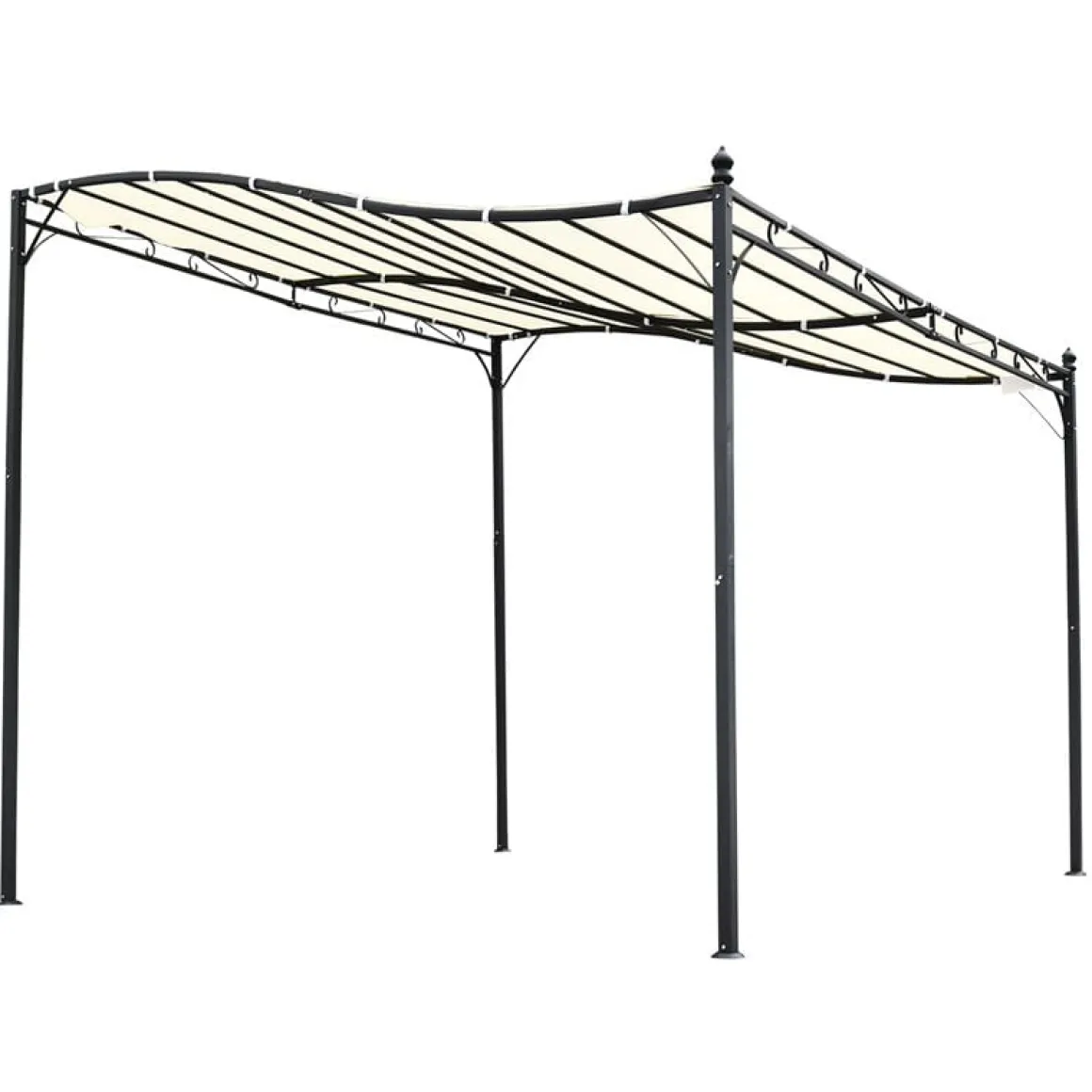 Pérgola Outsunny crema 3x3 M