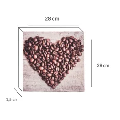 Print decorativo café 28x28x1,5 cm