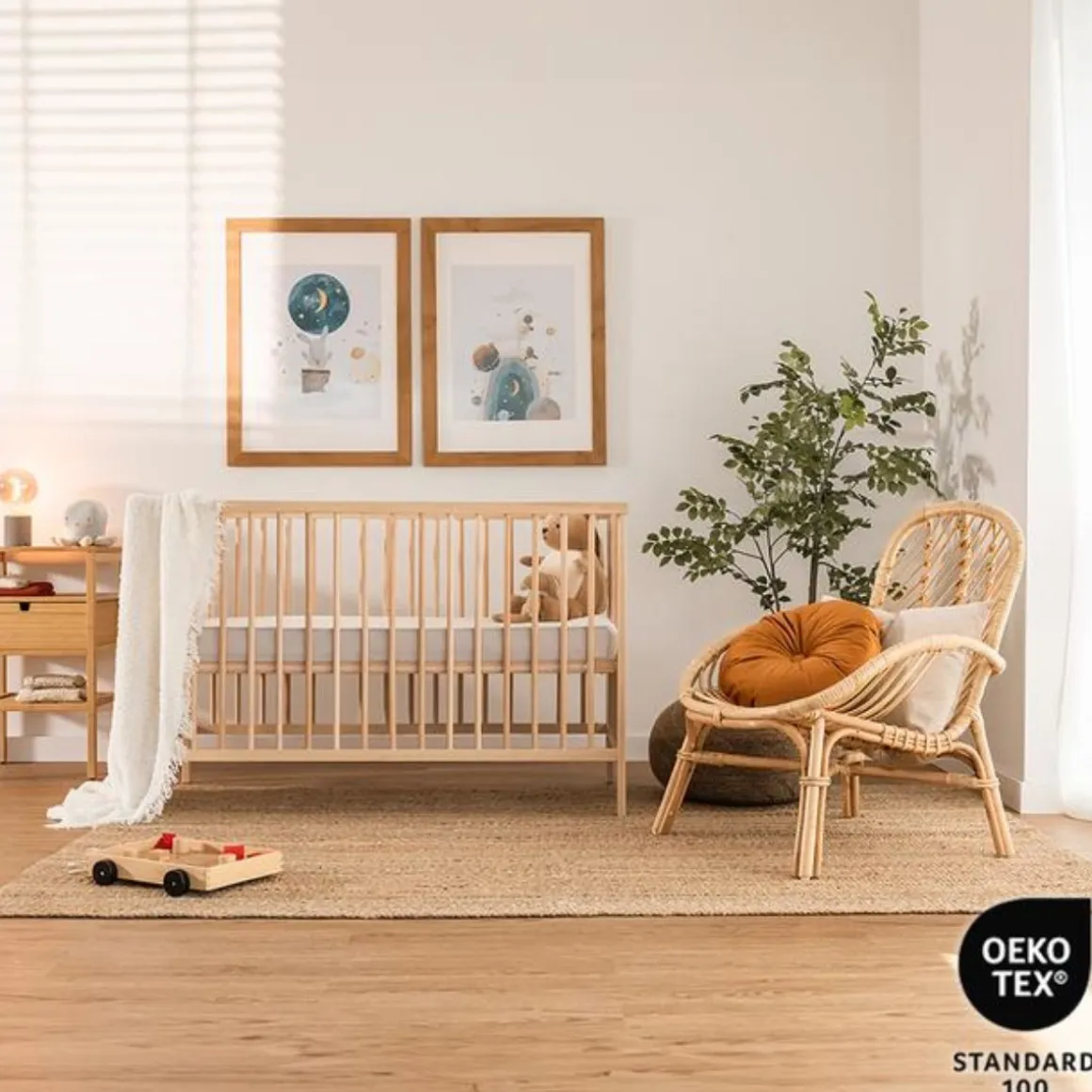 Protector de colchón para cuna Cecotec Flow Protectbaby blanco 60x120 cm