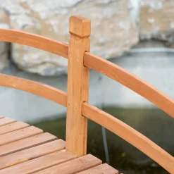 Puente para jardín Tiset Outsunny con pasamanos 58x185x72 cm