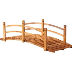 Puente para jardín Tiset Outsunny con pasamanos 58x185x72 cm